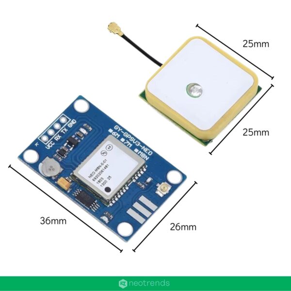 Modulo Gps Ublox Neo6 Antena Activa Bateria Respaldo Arduino