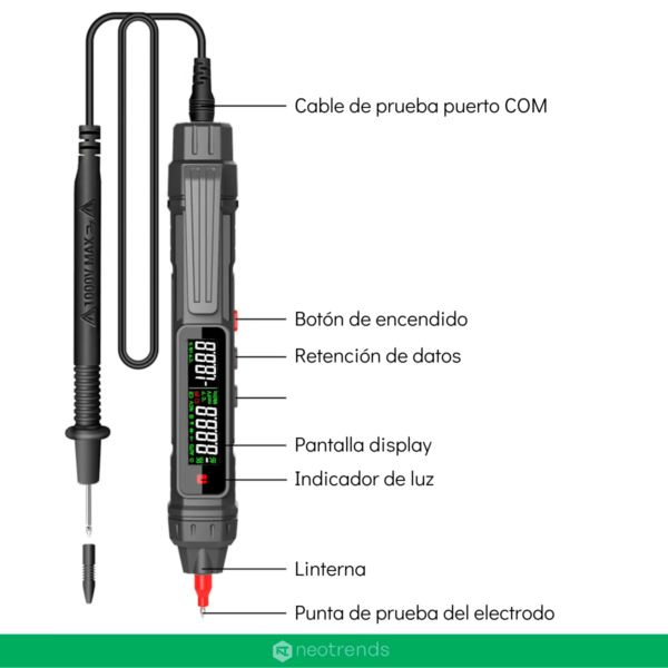 Multímetro Tester Digital Lápiz De Alta Precisión 0-600v